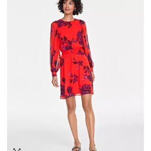 On 34th  Red  Floral Dress- NWT